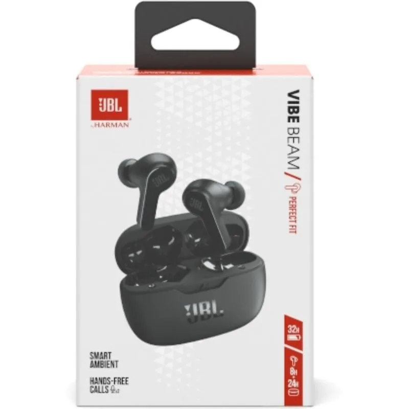 Auriculares Bluetooth JBL Vibe Beam con estuche de carga