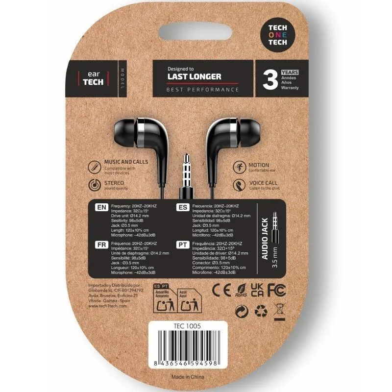 Auriculares Intrauditivos Tech One Tech soft earTECH TEC1005, foto 2