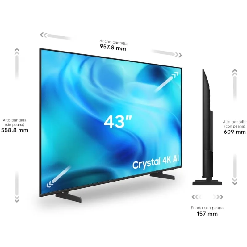 Televisor Samsung Crystal 4K AI U8075H 43", foto 2