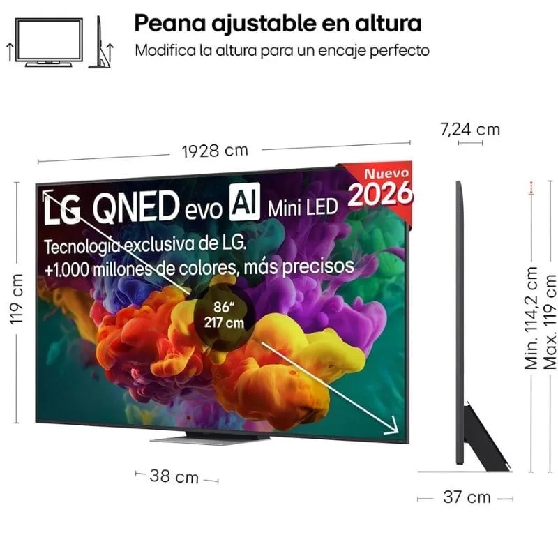 Televisor LG QNED evo AI QNED87 Mini LED 86QNED87B6A 86", foto 3