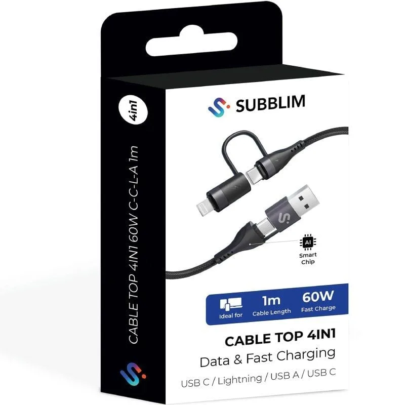 Cable USB 2.0 Tipo-C Subblim Top 4 en 1, foto 5
