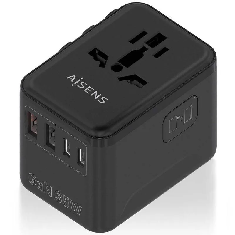 Cargador de Pared Universal GaN para Viaje Aisens ASPS-2A3C09-BK