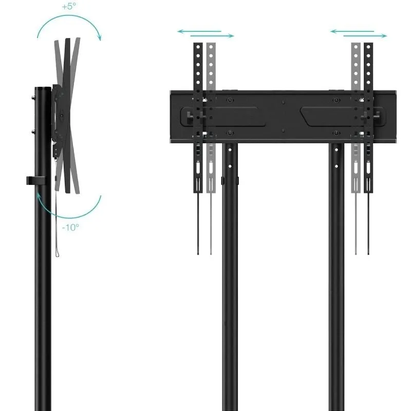 Soporte de Suelo Inclinable con Ruedas TooQ KEFRÉN FS1150M-B para TV de 37-70", foto 2