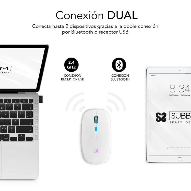 Ratón Inalámbrico Subblim LED Dual Flat, foto 3