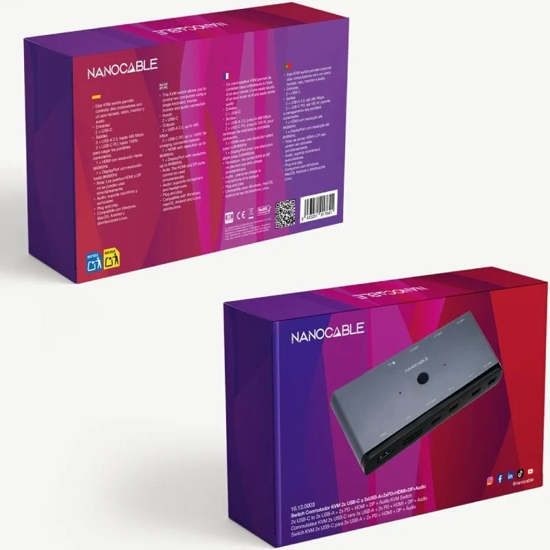 Switch Conmutador 8K Nanocable 10.12.0003, foto 5