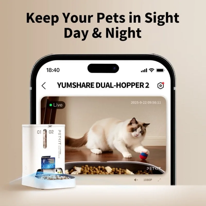 Comedero de mascotas Inteligente PetKit YumShare Dual-Hopper 2, foto 2