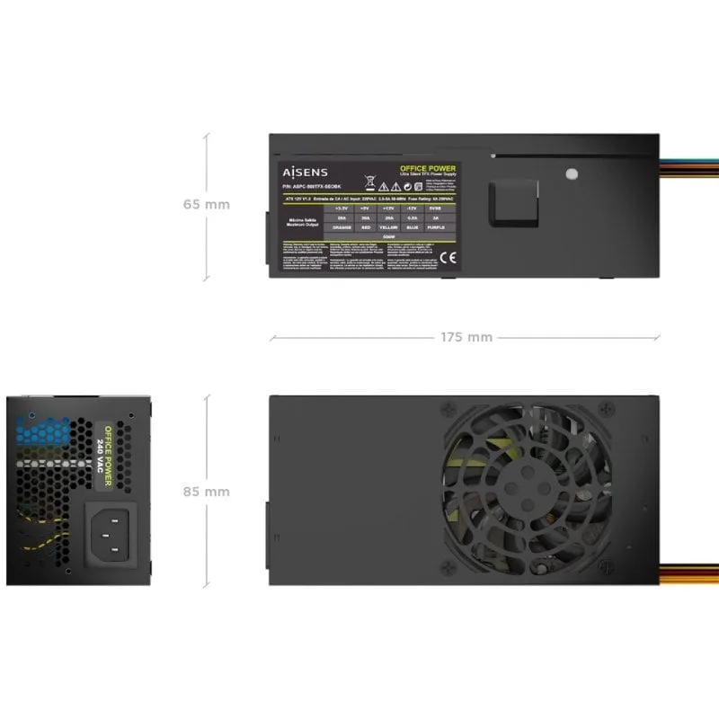 Fuente de Alimentación TFX Aisens ASPC-500TFX-SEOBK, foto 3