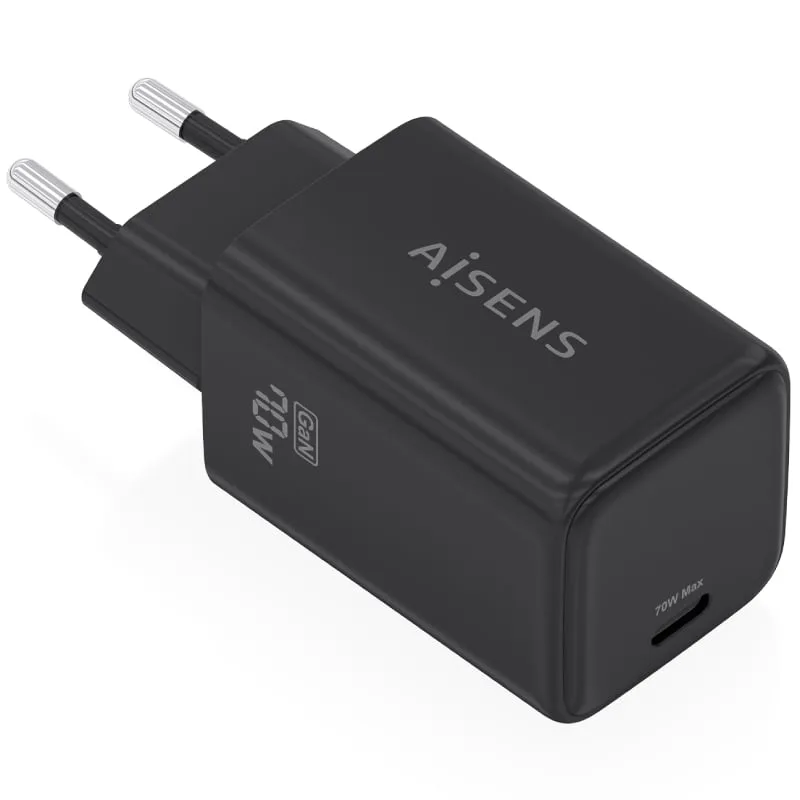 Cargador de Pared GaN Aisens ASCH-70W1P089-BK