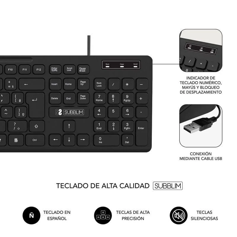 Teclado Subblim Business Slim Silencioso, foto 3