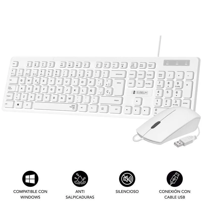 Teclado y Ratón Subblim Combo Business Slim Silencioso
