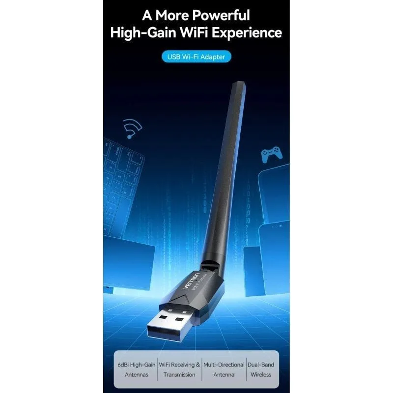 Adaptador USB - WiFi Vention KDTB0, foto 2