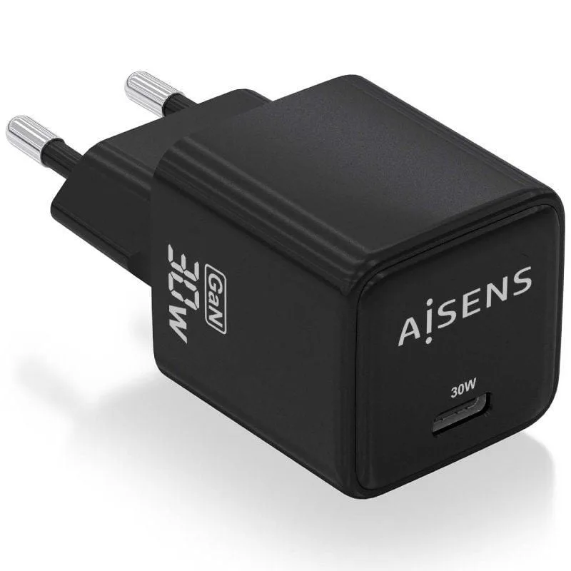 Cargador de Pared GaN Aisens ASCH-30W1P036-BK