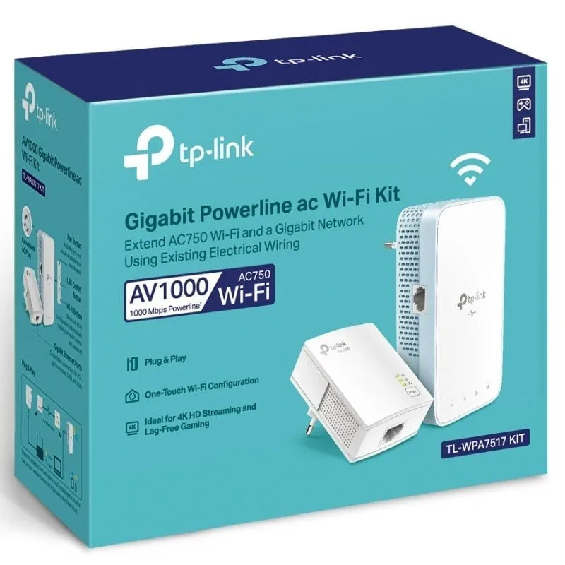 Adaptador Powerline TP-Link TL-WPA7517 KIT 1000Mbps, foto 5