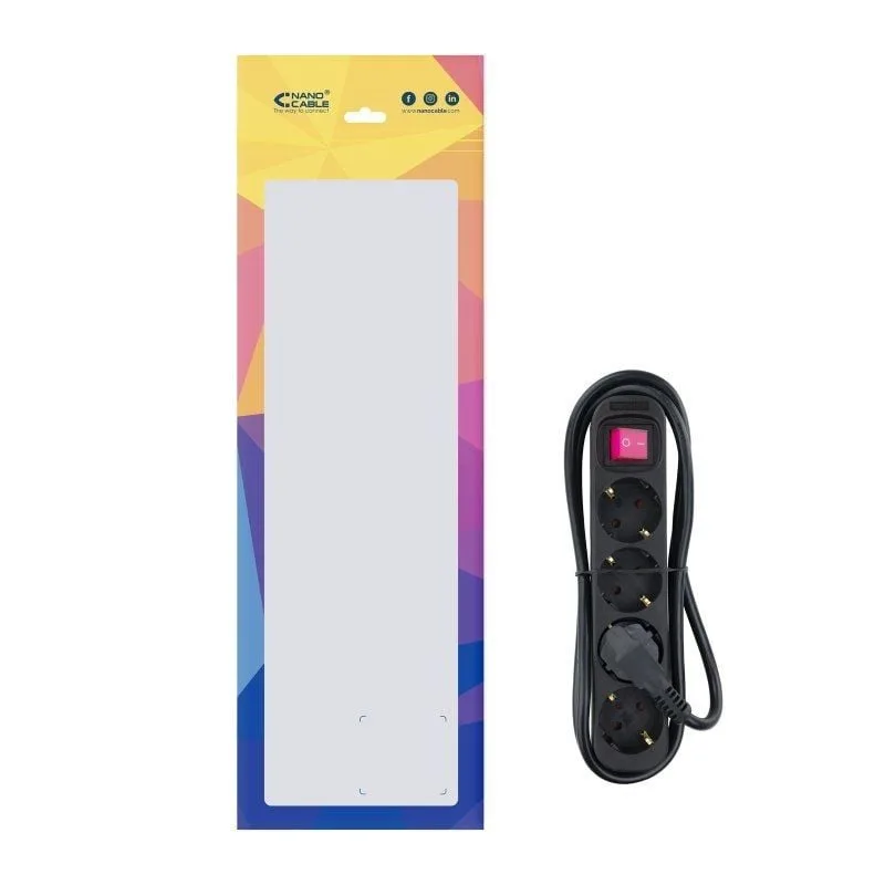 Regleta con Interruptor Nanocable 10.37.0004-BK, foto 4