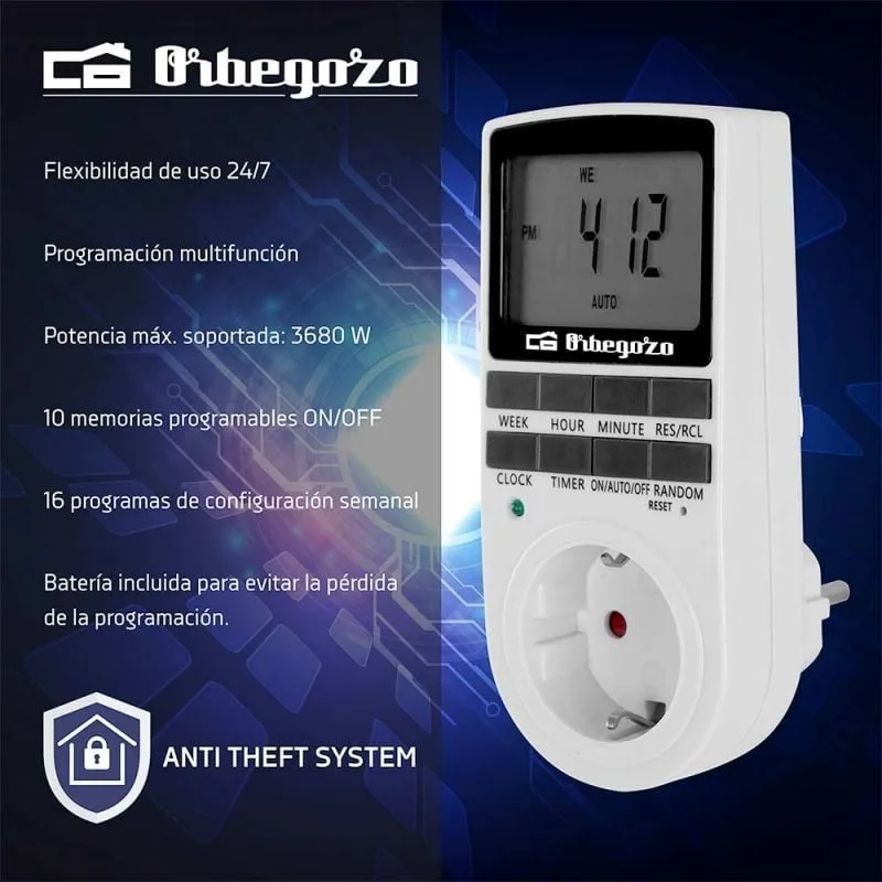 Programador de Enchufe Orbegozo PG 25, foto 5