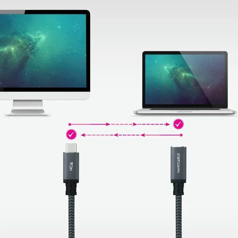 Cable Alargador USB Tipo-C 3.2 Nanocable 10.01.4501-L150-COMB, foto 5