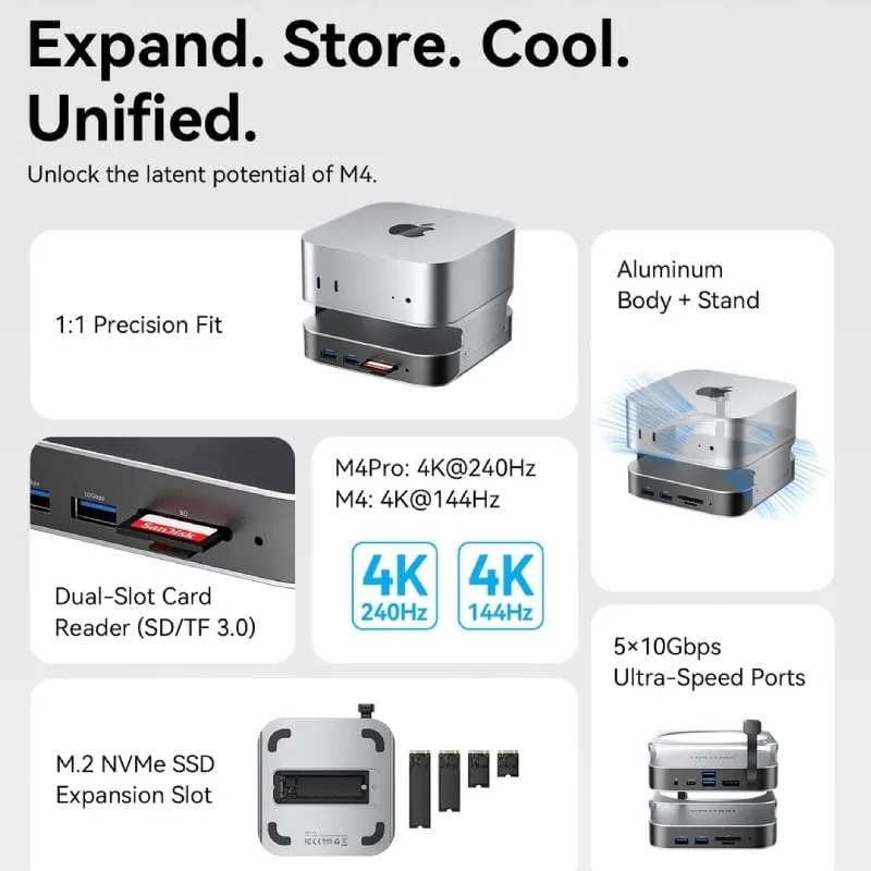 Docking para Mac Mini USB Tipo-C Vention THIHAG, foto 2
