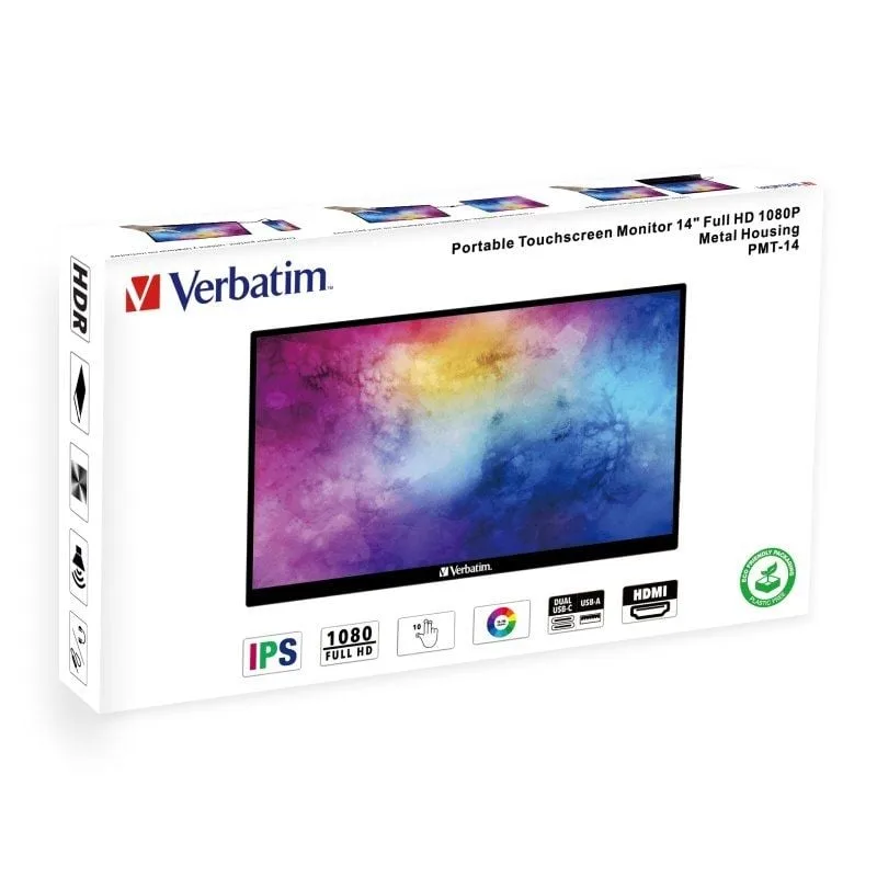 Monitor Portátil Táctil Verbatim PMT-14 14", foto 4