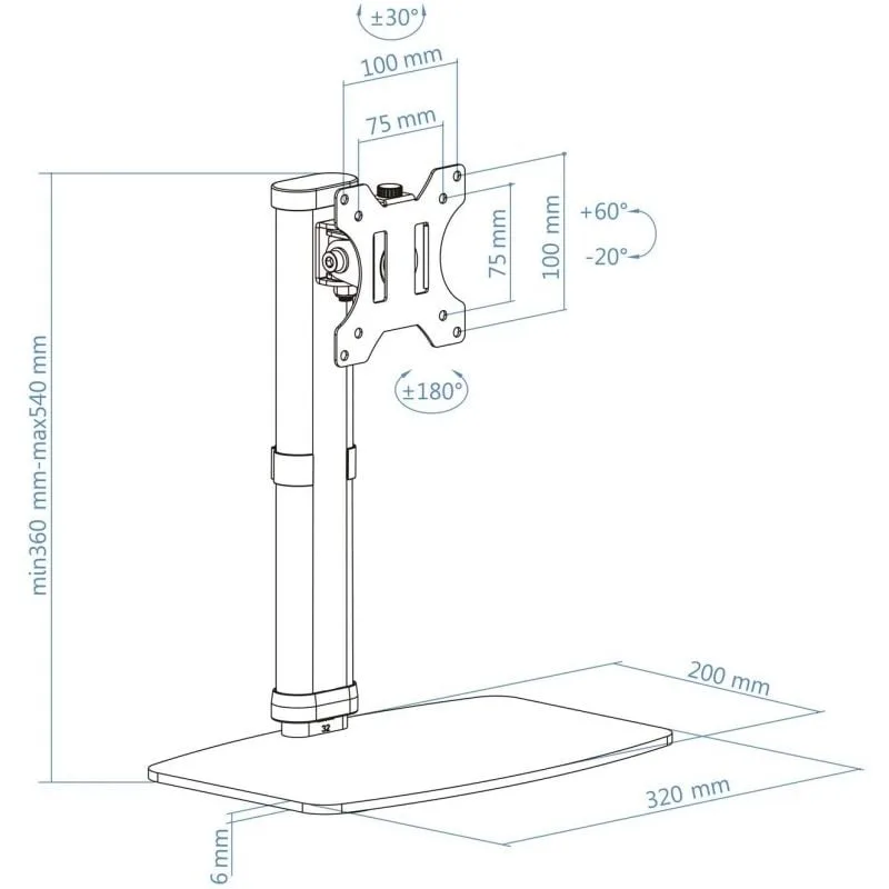 Soporte de Sobremesa para Monitor TooQ DB1127TN-B, foto 5