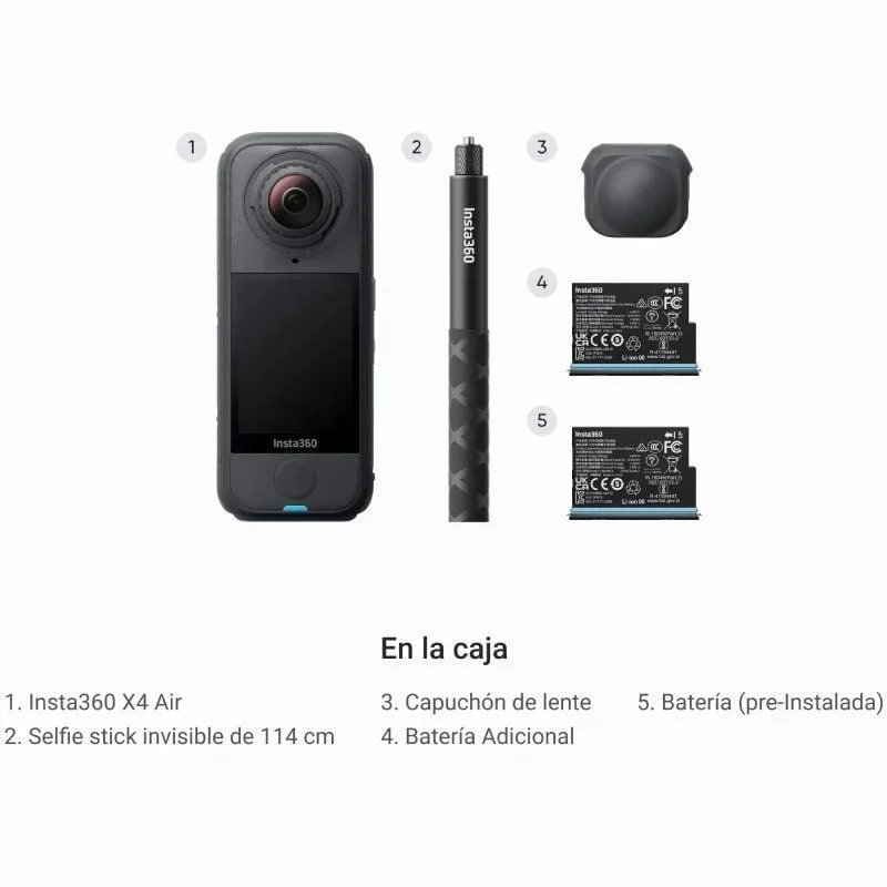 Cámara Digital Deportiva Insta360 X4 Air Pack Principiante, foto 5