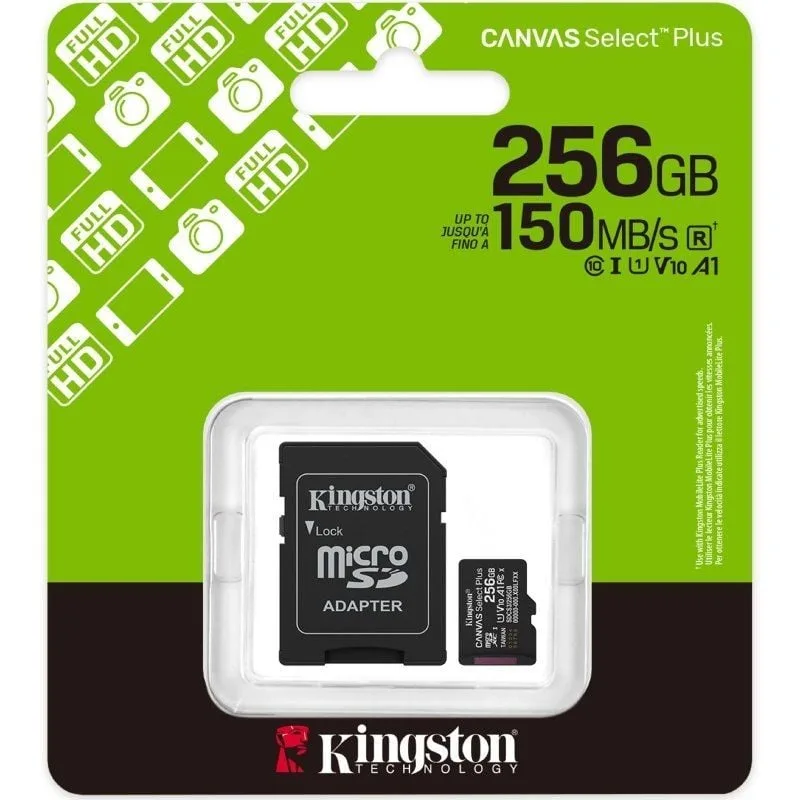 Tarjeta de Memoria Kingston CANVAS Select Plus 256GB microSD XC con Adaptador, foto 3