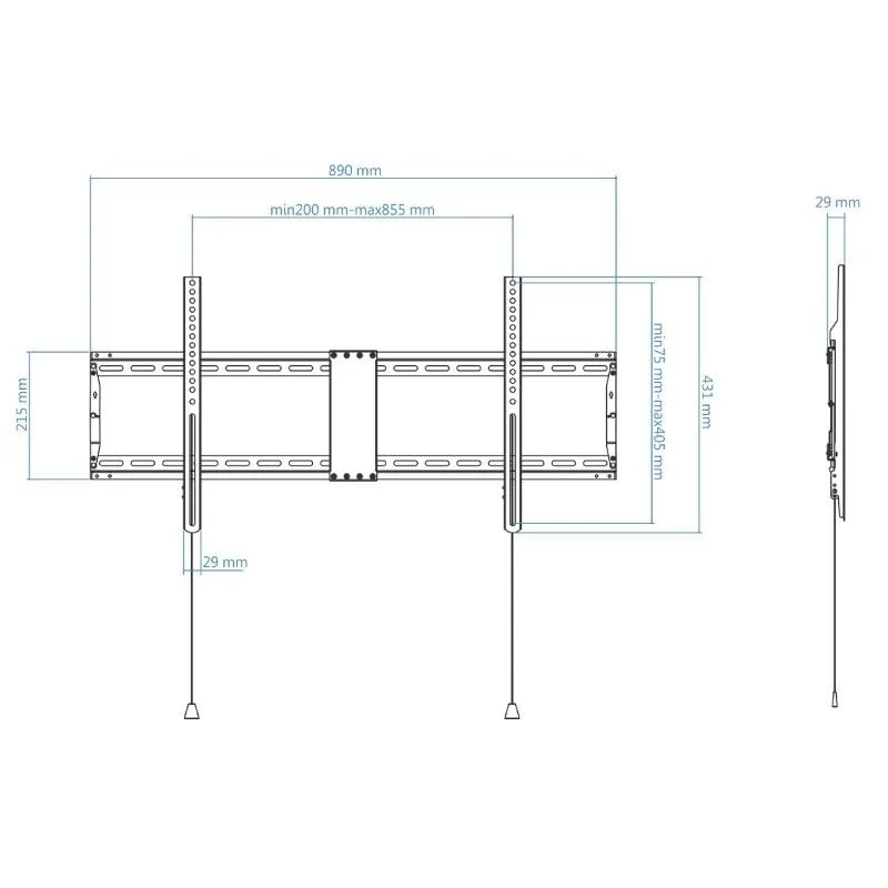 Soporte de Pared Fijo TooQ LP4390F-B para TV de 43-90", foto 4
