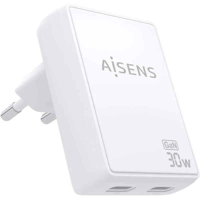 Cargador de Pared GaN Aisens ASCH-30W2P075-W