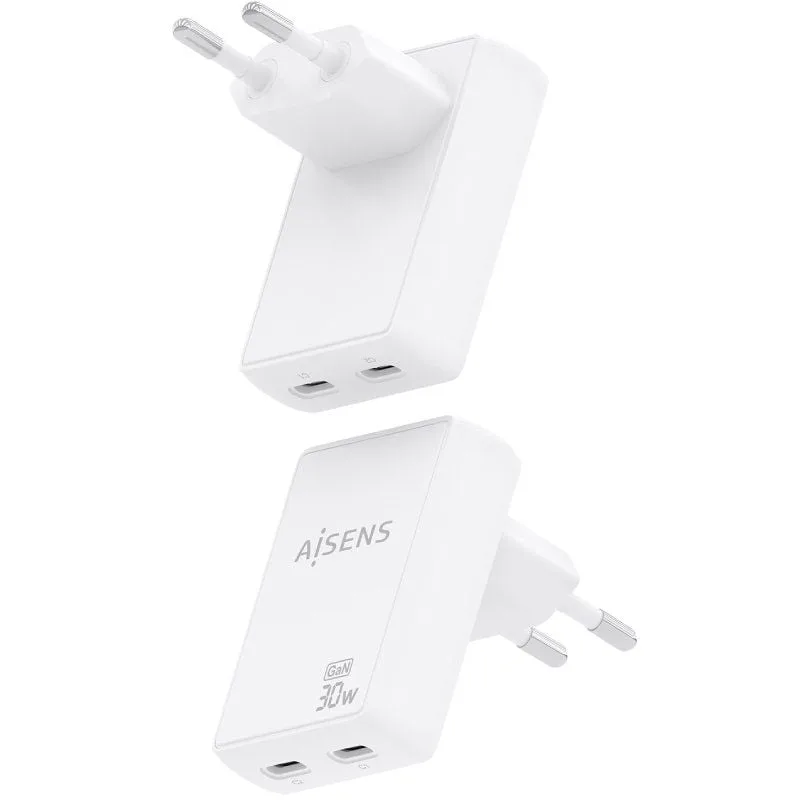 Cargador de Pared GaN Aisens ASCH-30W2P075-W, foto 3