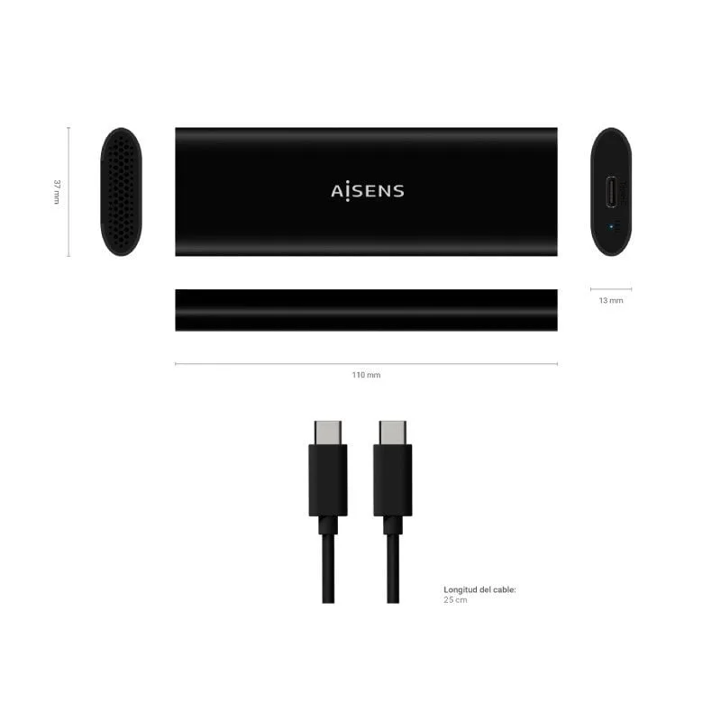 Caja Externa para Disco SSD M.2 SATA/NVMe Aisens ASM2-014B, foto 5