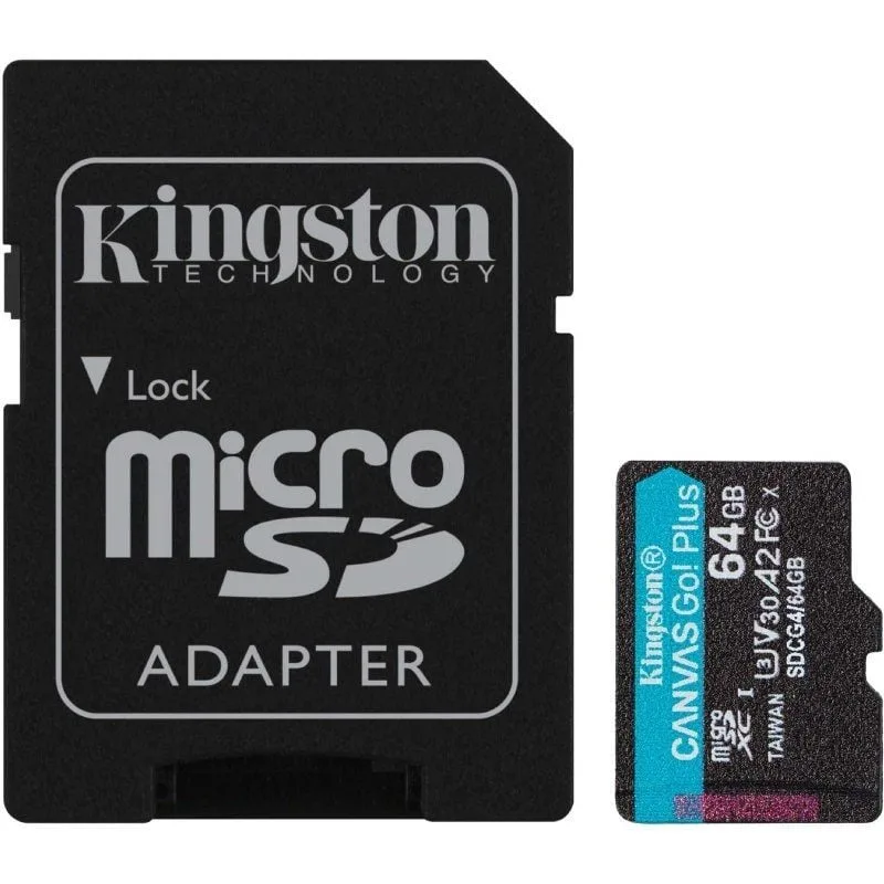 Tarjeta de Memoria Kingston CANVAS Go! Plus 64GB microSD XC con Adaptador