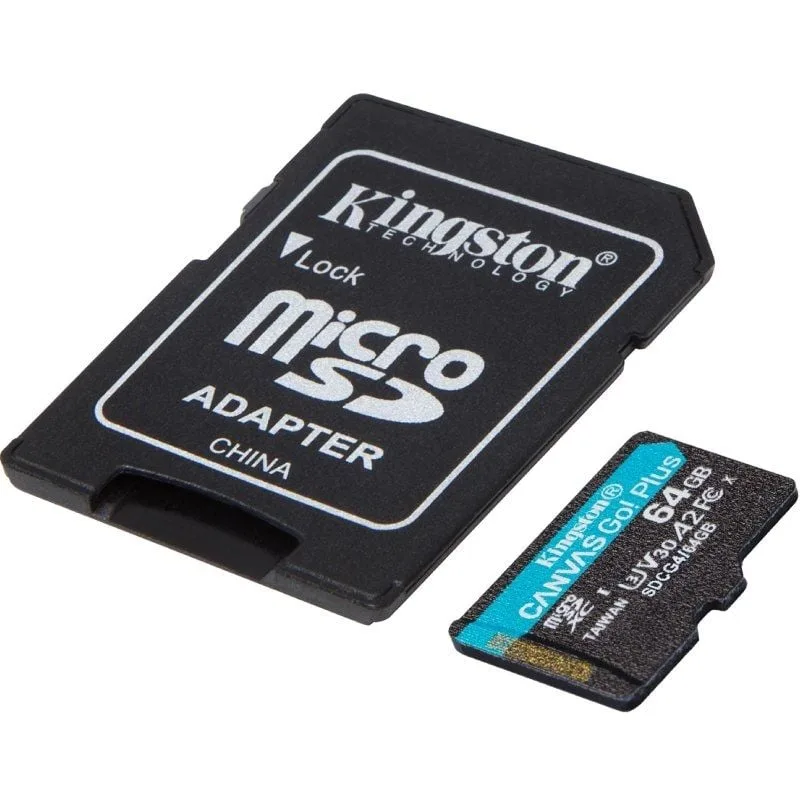 Tarjeta de Memoria Kingston CANVAS Go! Plus 64GB microSD XC con Adaptador, foto 2