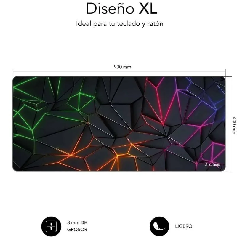 Alfombrilla Subblim Neon Obsidian XL, foto 2