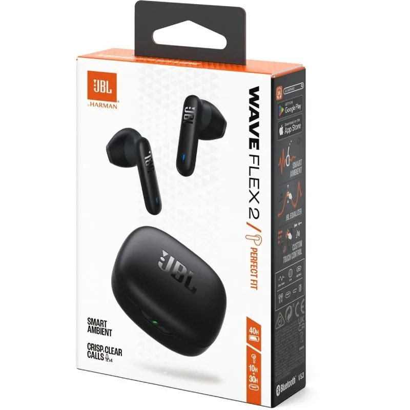 Auriculares Bluetooth JBL Wave Flex con estuche de carga, foto 5