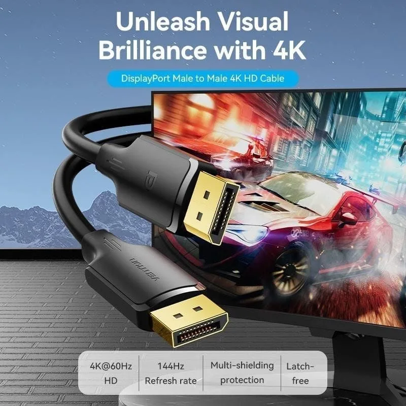 Cable DisplayPort 1.2 4K Vention HAKBL, foto 2