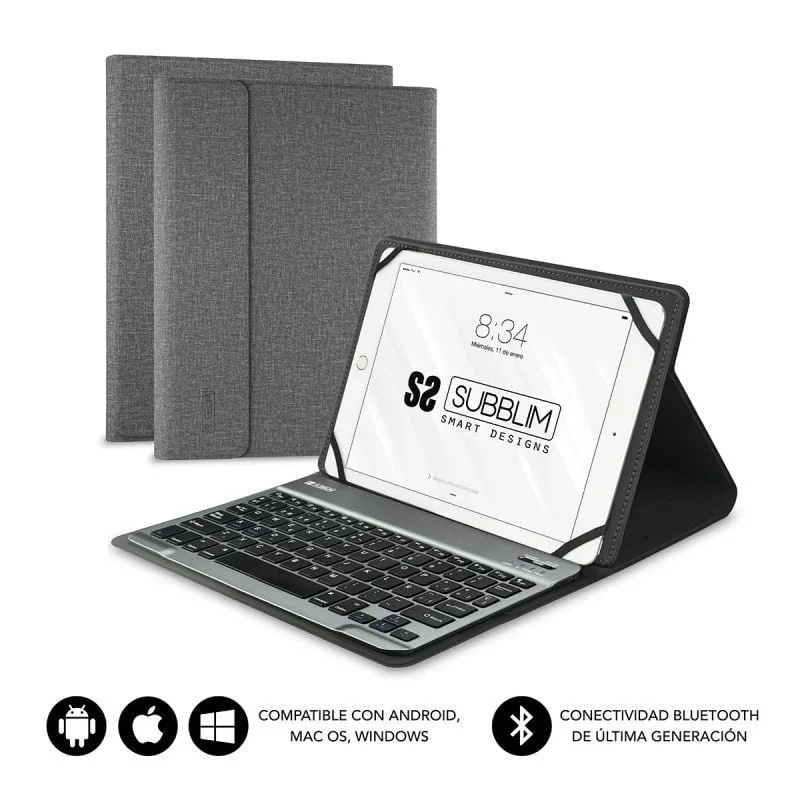 Funda con Teclado Subblim Keytab Pro Bluetooth para Tablets de 9.6"-10.8"