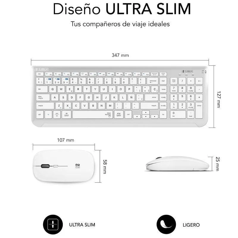 Teclado y Ratón Inalámbrico Subblim Combo Dual Prestige Extendido, foto 2