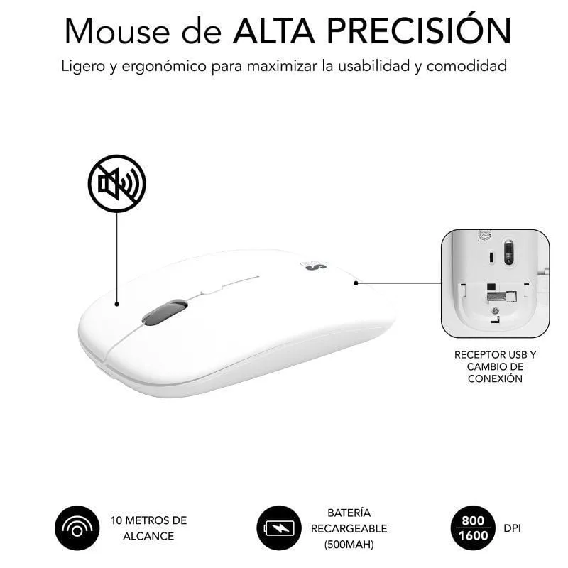 Teclado y Ratón Inalámbrico Subblim Combo Dual Prestige Extendido, foto 4