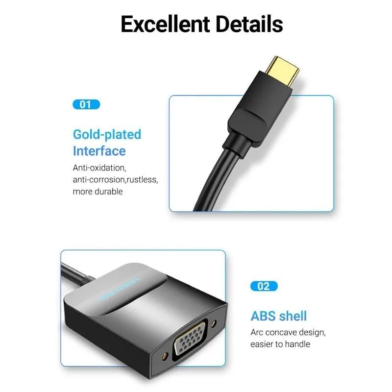 Adaptador USB Tipo-C Vention TDDBB, foto 2