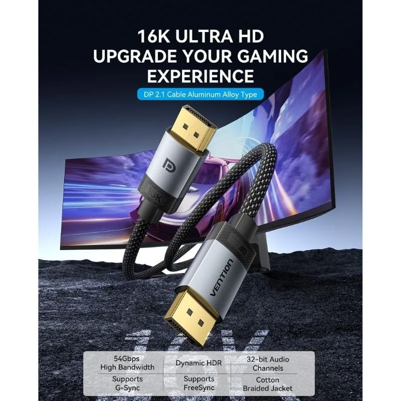 Cable DisplayPort 2.1 16K Vention HGBHI, foto 2