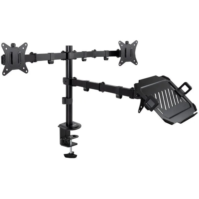 Soporte de Mesa para 2 Monitores y 1 Portátil TooQ DB1202TN-B