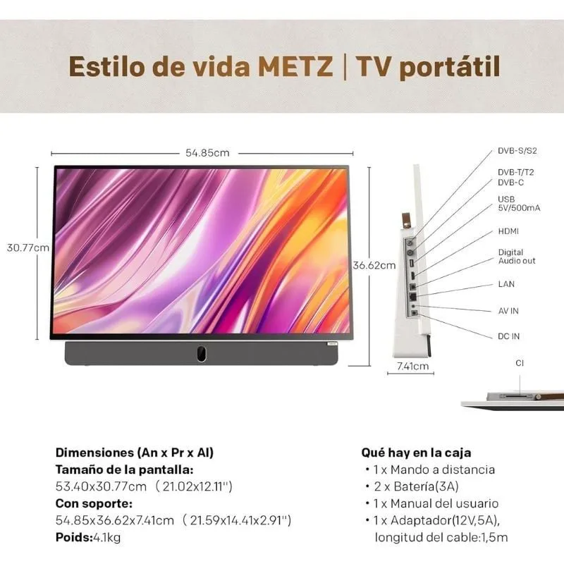 Televisor Portable Metz 24MPE7000Z 24", foto 4
