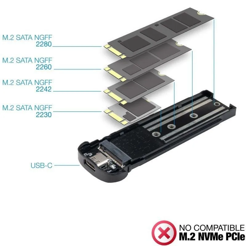 Caja Externa para Disco SSD M.2 TooQ TQE-2202BR, foto 4