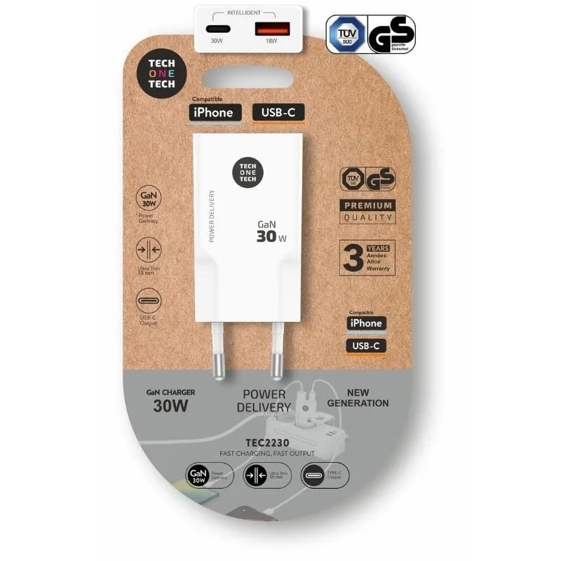 Cargador de Pared GaN Tech One Tech GaN TEC2230