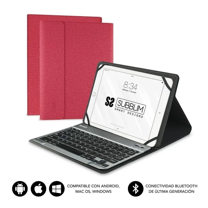 Funda con Teclado Subblim Keytab Pro Bluetooth para Tablets de 9.6"-10.8"