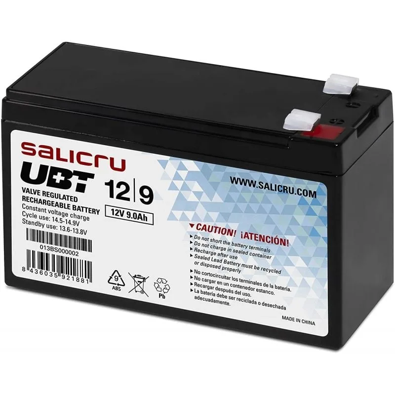 Batería Salicru UBT 12/9 compatible con SAI Salicru según especificaciones, foto 2