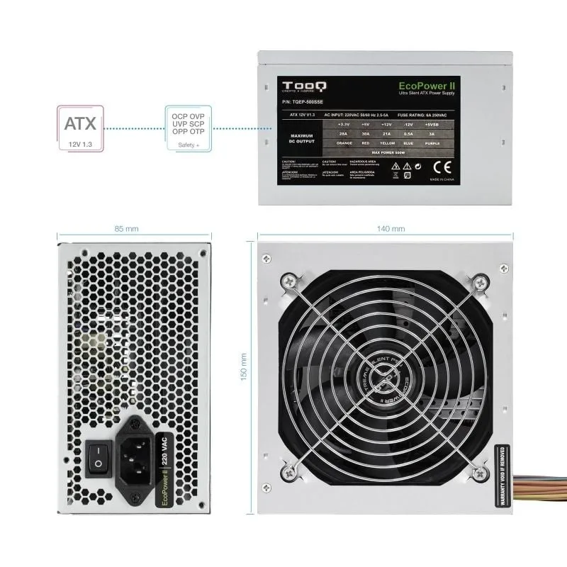 Fuente de Alimentación TooQ TQEP-500SSE, foto 3