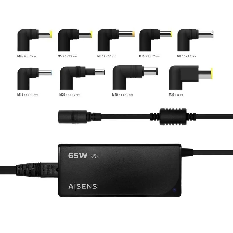 Cargador de Portátil Aisens ASLC-65WAUTO-BK, foto 5