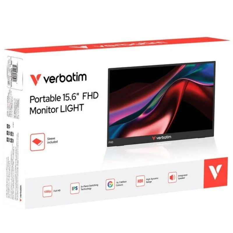 Monitor Portátil Verbatim Non-Touch Light 15.6", foto 5
