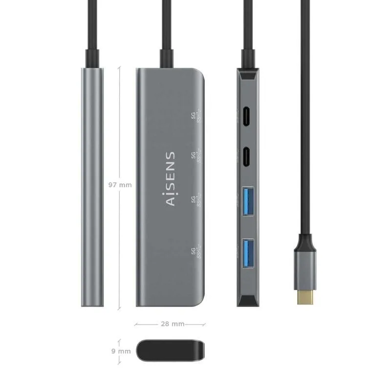 Hub USB Tipo-C Aisens A109-0763, foto 4