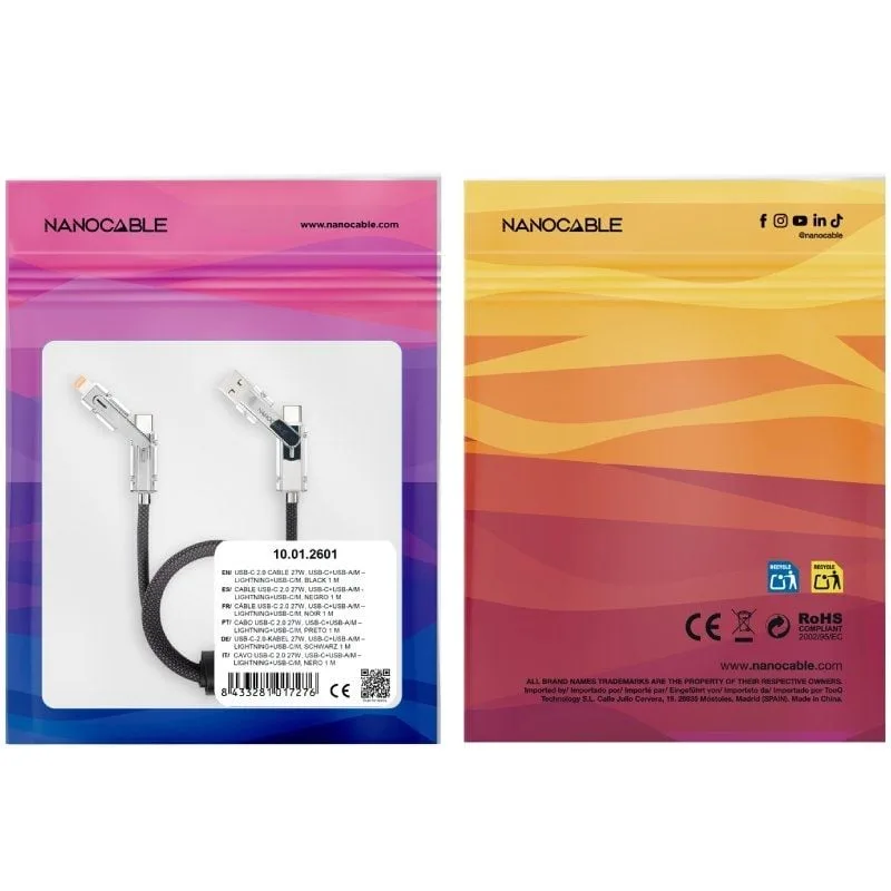 Cable USB 2.0 Tipo-C Nanocable 10.01.2601, foto 4